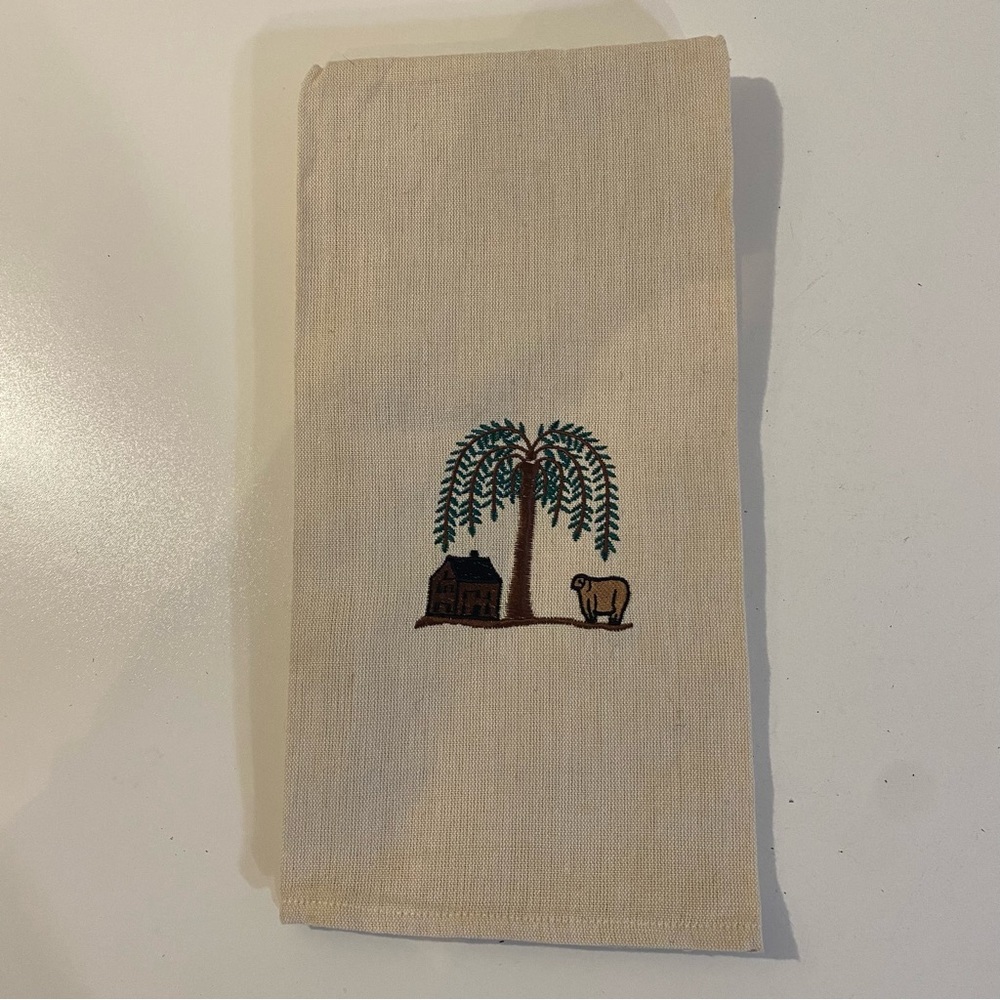 Padma Creations Embroidered Cotton Kitchen Towel Made In India 21”x27”